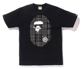 BAPE Logo Check Big Ape Head Tee Black/Black
