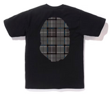 BAPE Logo Check Big Ape Head Tee Black/Black