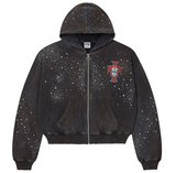 Vale Pluto Clustered Zip Up Hoodie Black