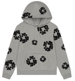 Denim Tears Black Cotton Wreath Hoodie Grey