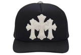Chrome Hearts White Cemetary Cross CH Trucker Hat Black/White