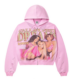 Vale Dreams Zip Up Hoodie Pink