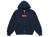 Supreme MM6 Maison Margiela Box Logo Zip Up Hooded Sweatshirt Navy