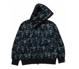 BAPE Ape Head Graffiti Shark Full Zip Hoodie Black