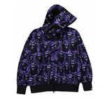 BAPE Ape Head Graffiti Shark Full Zip Hoodie Purple