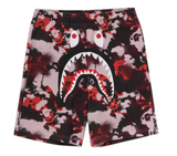 BAPE Map Camo Regular Fit Shark Sweat Shorts Red