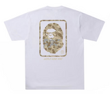 BAPE Sand Camo Mad Face Tee White/Beige