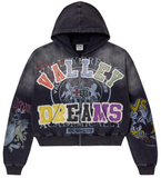 Vale Blasted Zip Up Hoodie Black