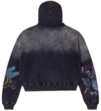 Vale Blasted Zip Up Hoodie Black
