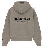 Fear Of God Essentials Full Zip-Up Hoodie Homestead Heather