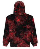 Sp5der AOP Web V2 Zip Up Hoodie Black
