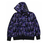 BAPE Ape Head Graffiti Shark Full Zip Hoodie Purple