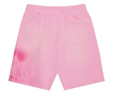 Sp5der OG Web V2 Spray Sweatshorts Pink