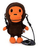 BAPE Baby Milo Corduroy Plush Mobile Bag Brown